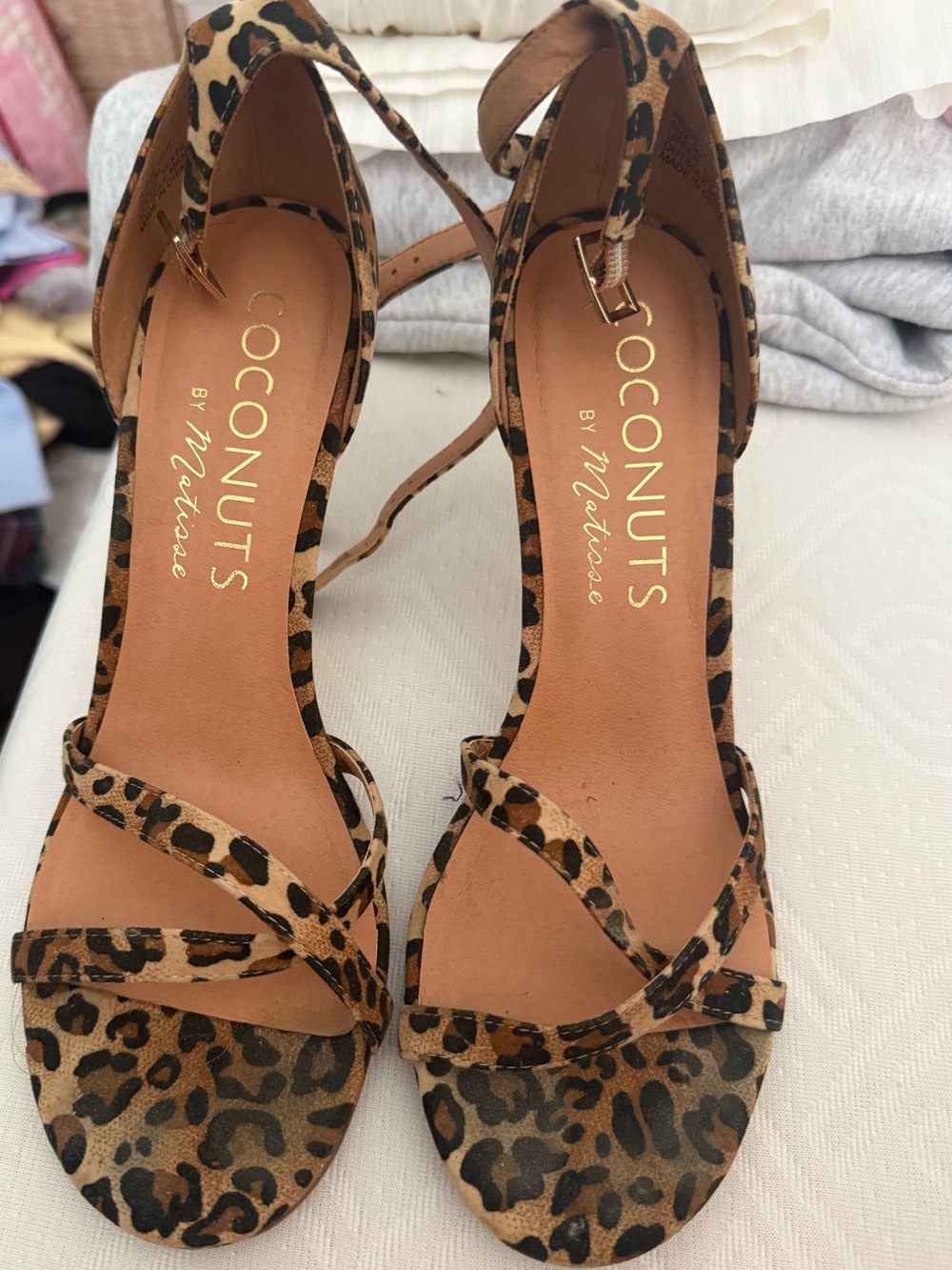 Coconuts by Matisse Leopard Print Ankle-Strap Heels - Brown & Black
